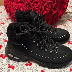 Skechers Black Fur-Lined Winter Boots